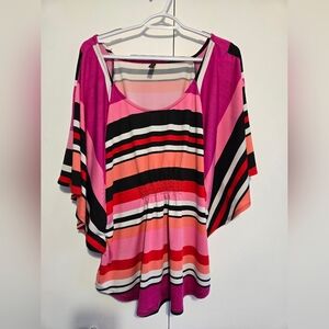 ❤️ Massini Striped Pink and Black‎ Women's Top